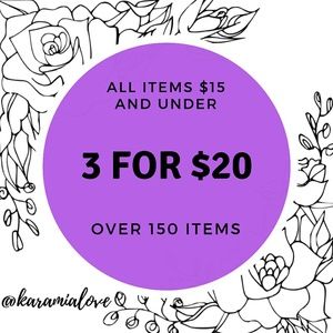 3 for $20 Sale!!